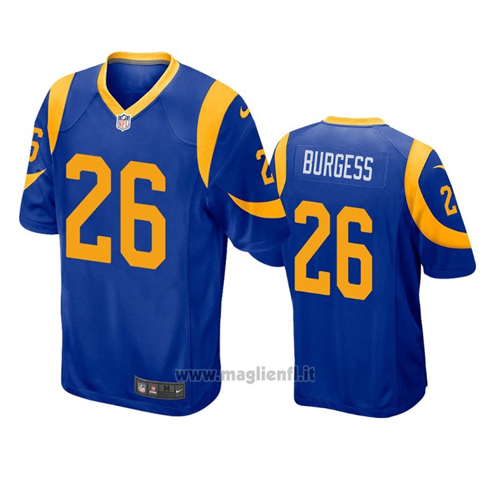 Maglia NFL Game Los Angeles Rams 26 Terrell Burgess Blu
